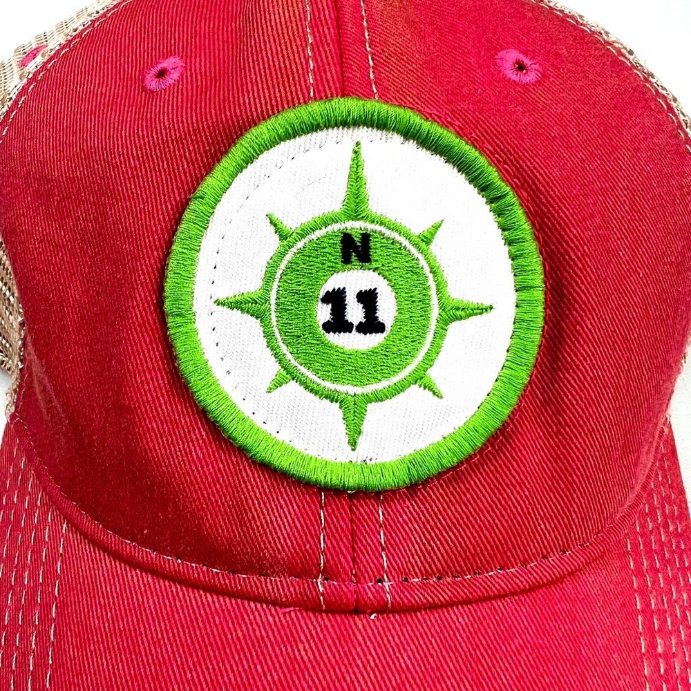 NEW Eleven North Clothing Co Legacy Old Favorite Relaxed Twill Trucker Pink Hat - Picture 2 of 9